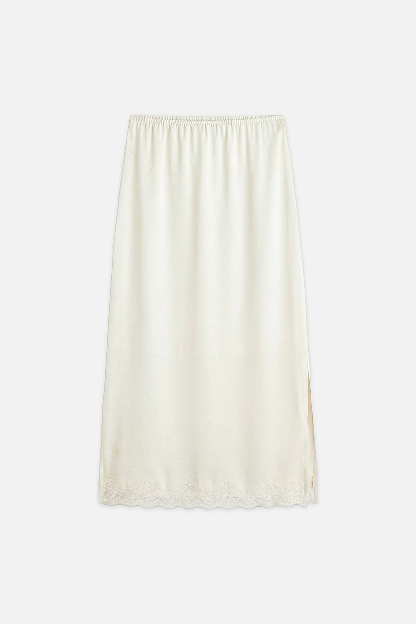 Mid Length Lace Skirt, Ivory