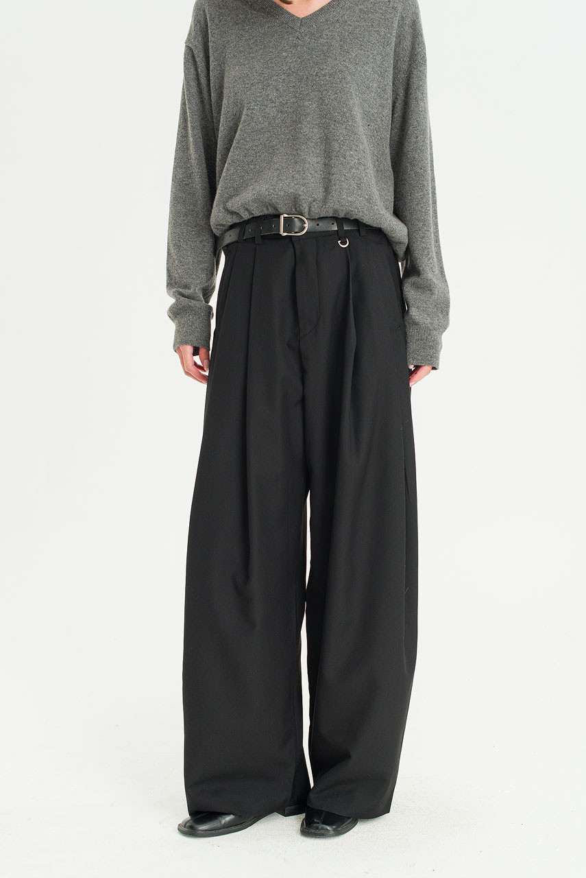 Unisex Pintuck Pants, Black