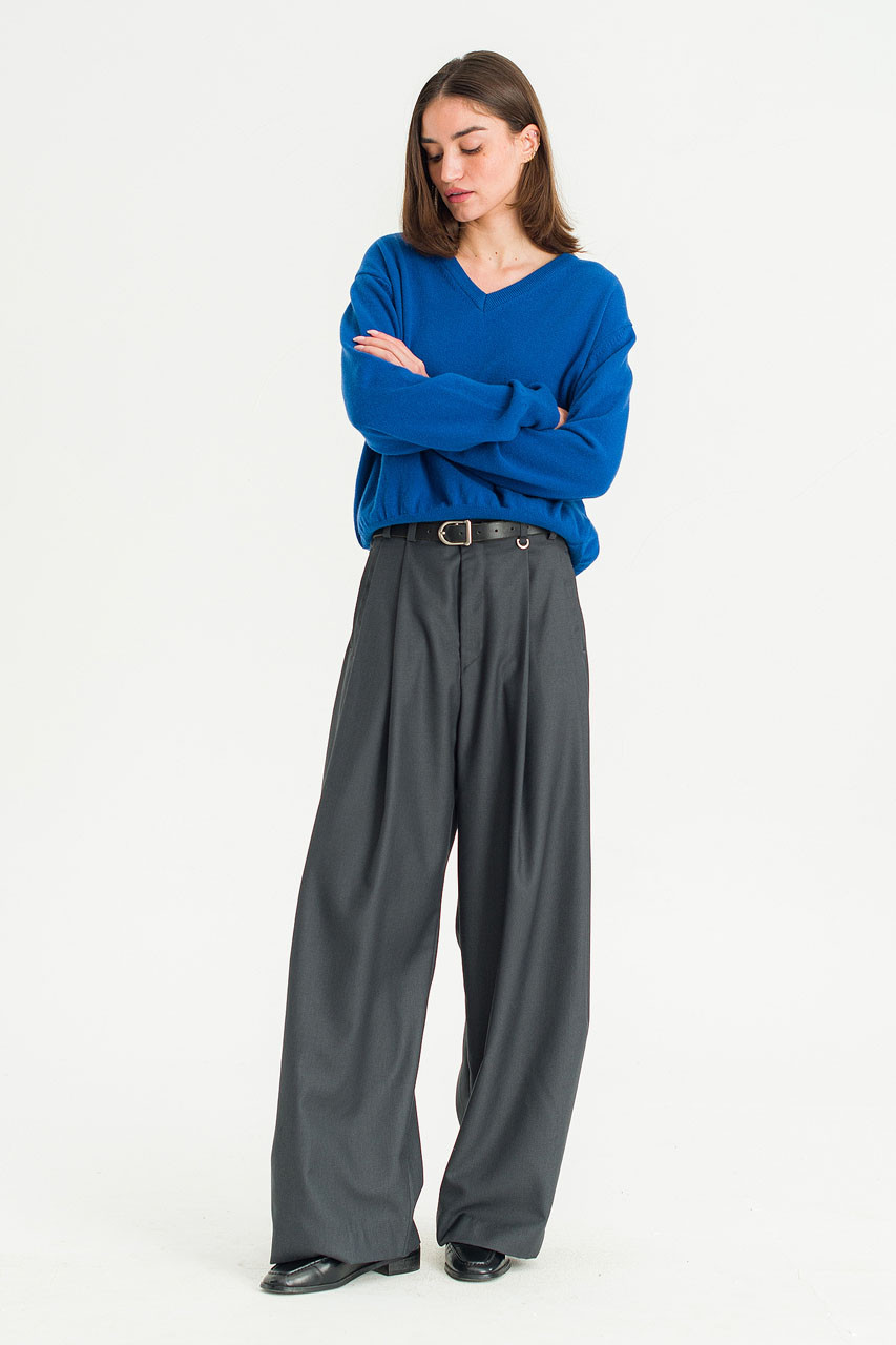 Unisex Pintuck Pants, Charcoal