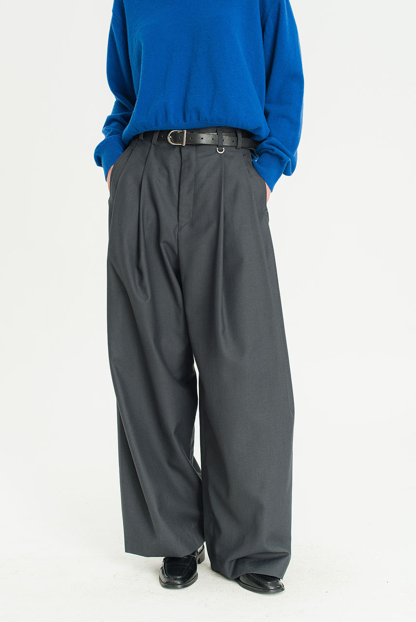Unisex Pintuck Pants, Charcoal