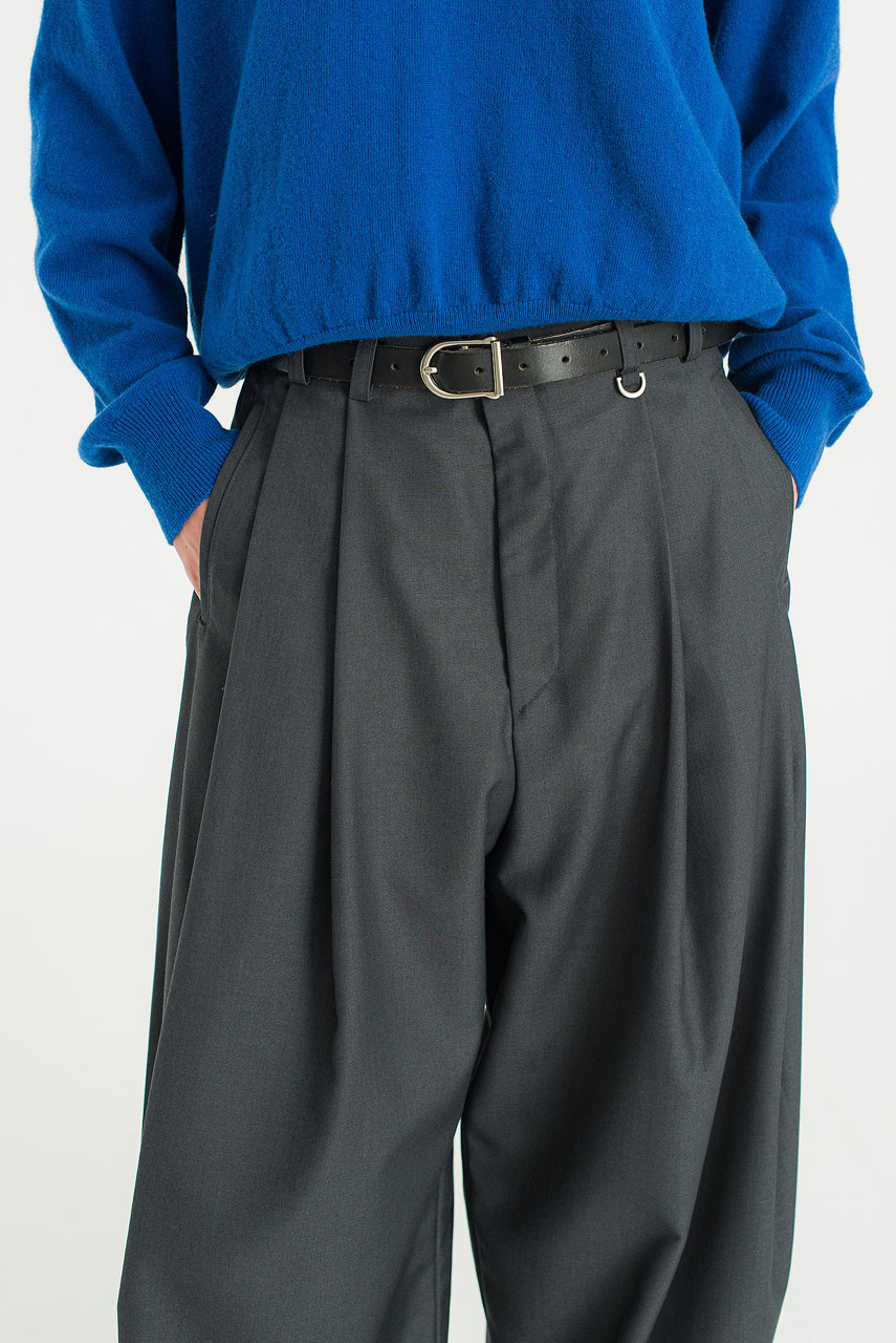 Unisex Pintuck Pants, Charcoal