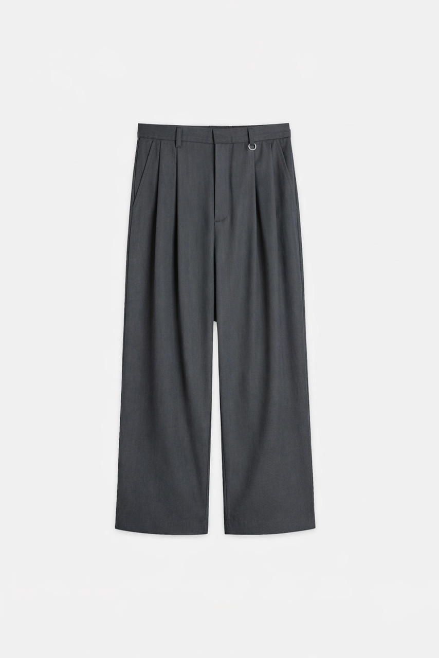 Unisex Pintuck Pants, Charcoal