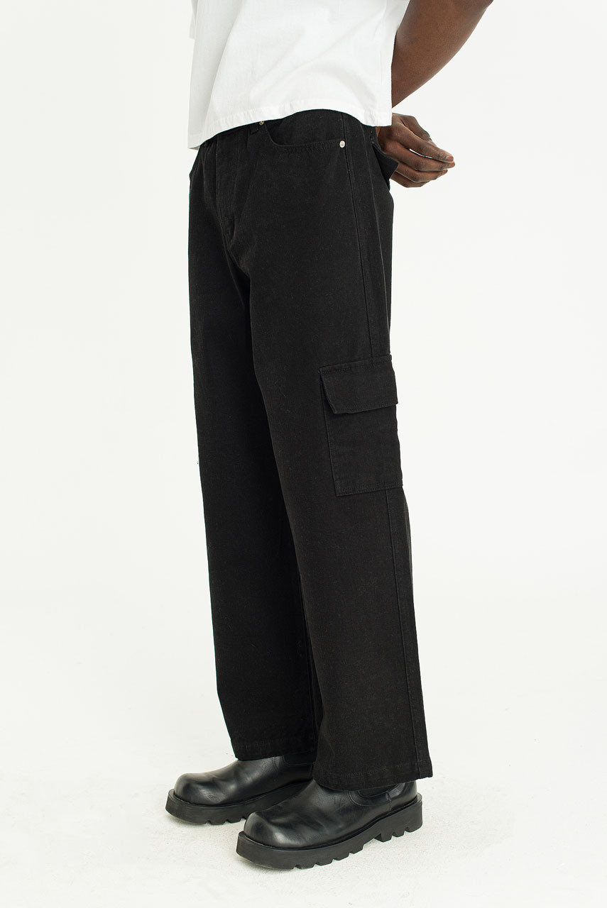 Menswear | Brushed Twill Cargo Pants, Black