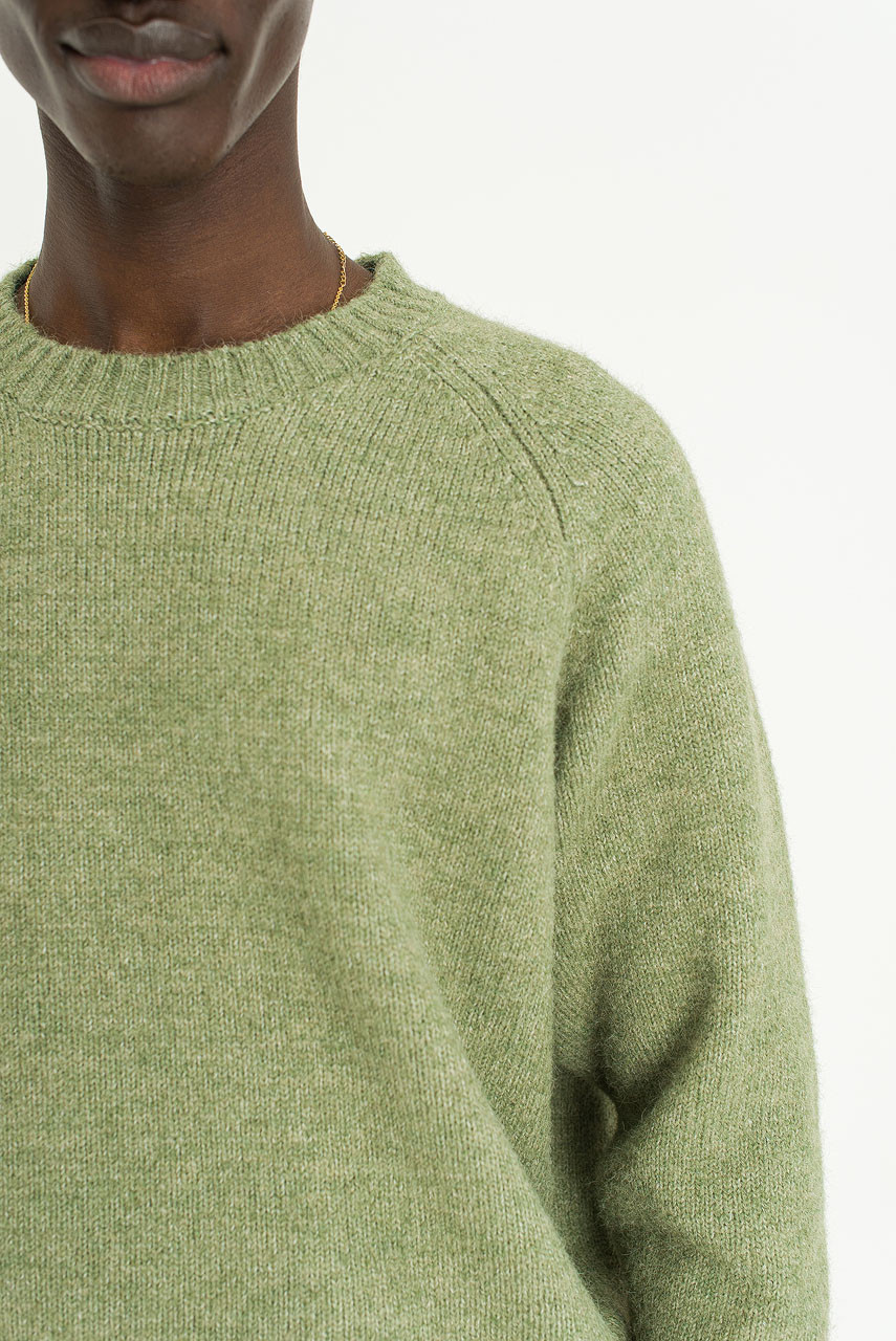 Menswear | Raglan Boucle Knit, Green