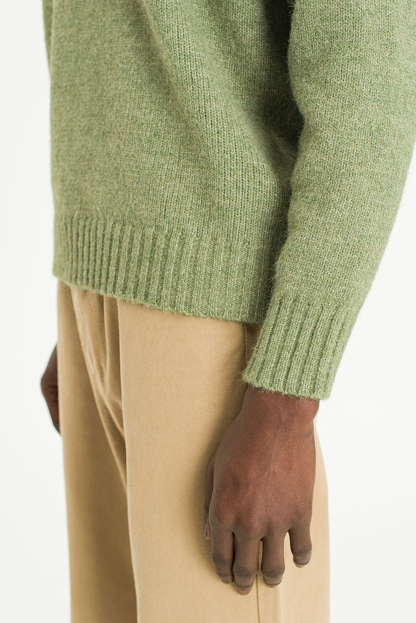 Menswear | Raglan Boucle Knit, Green