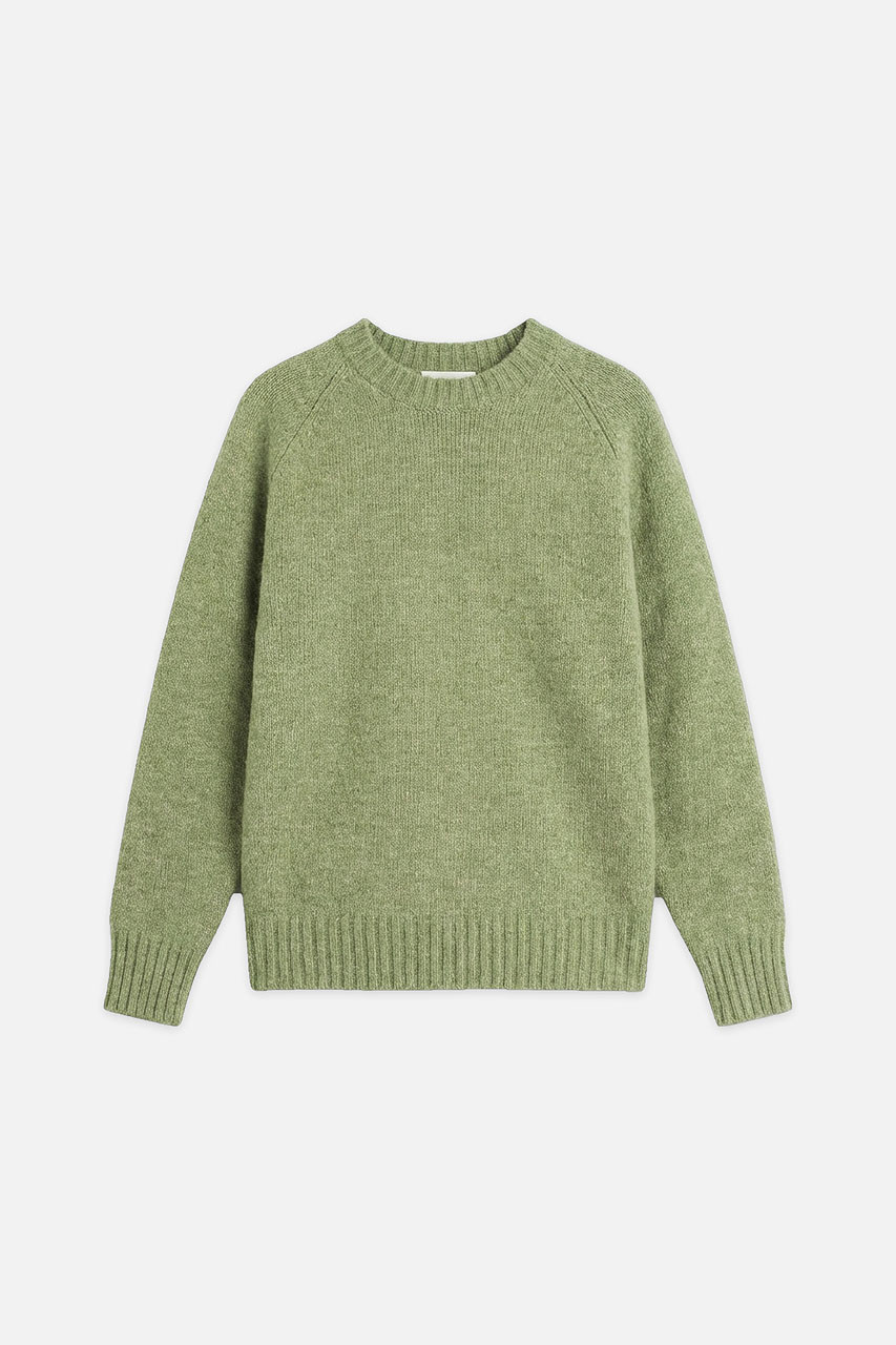 Menswear | Raglan Boucle Knit, Green