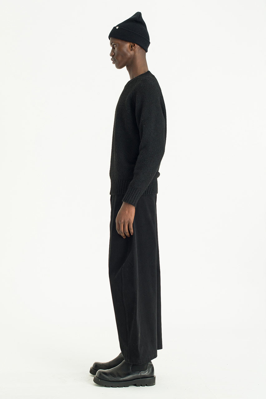 Menswear | Raglan Boucle Knit, Black