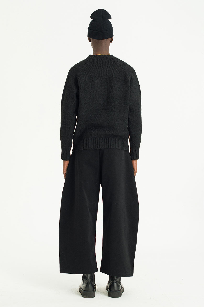 Menswear | Raglan Boucle Knit, Black