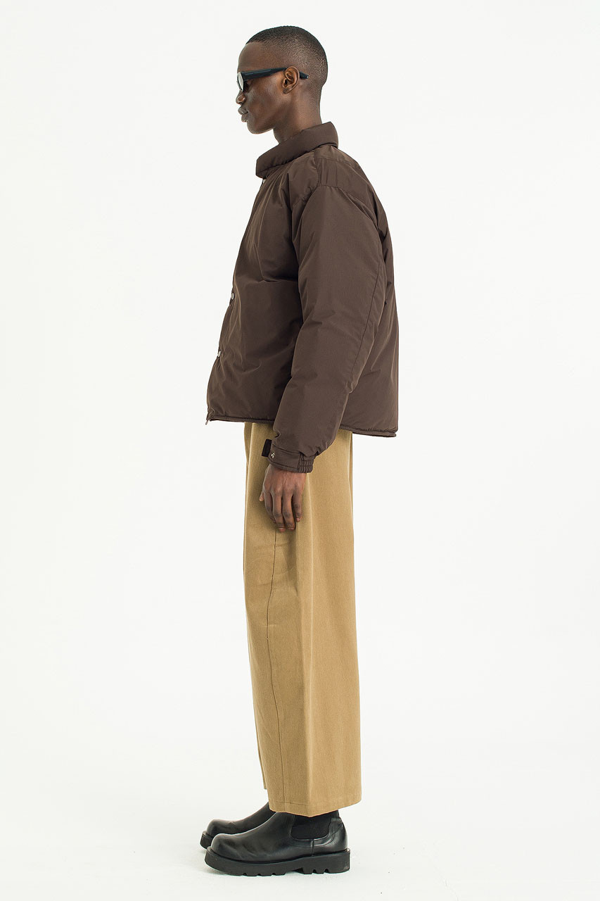 Menswear | Cropped-Down Jacket, Dark Brown