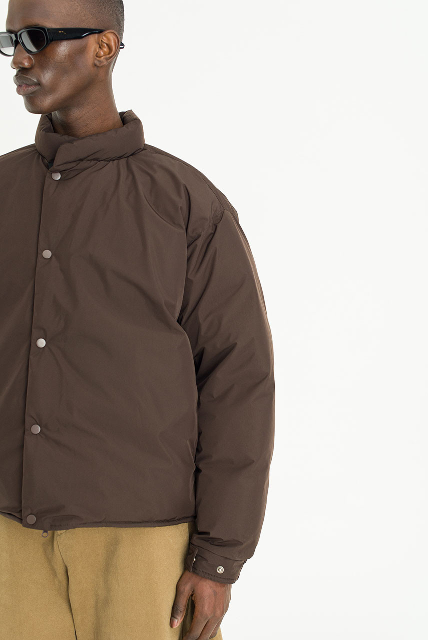 Menswear | Cropped-Down Jacket, Dark Brown