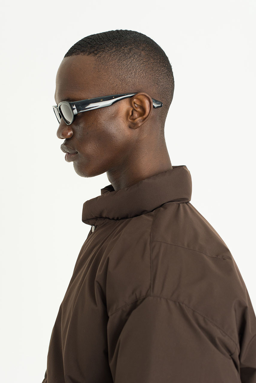 Menswear | Cropped-Down Jacket, Dark Brown