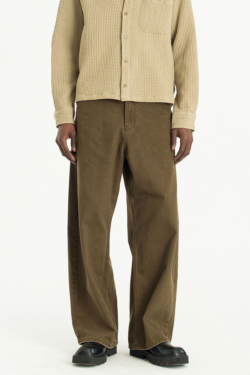 Menswear | Curved Twill Pants, Brown