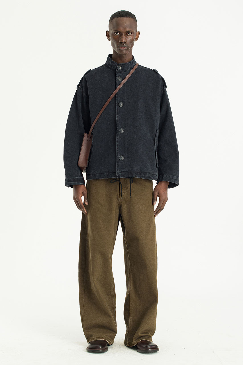 Menswear | Distressed Military Jacket, Black