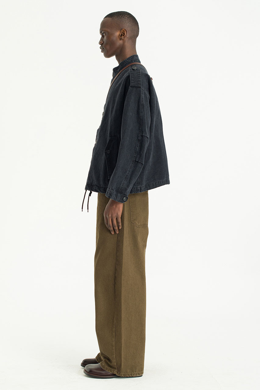Menswear | Distressed Military Jacket, Black