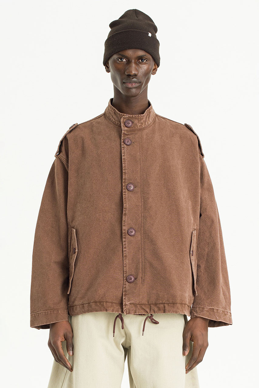 Menswear | Distressed Military Jacket, Wine