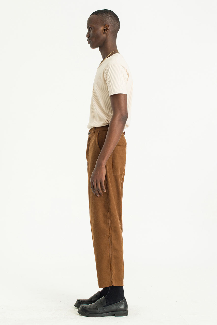 Menswear | Lightweight Curved Pants, Brown