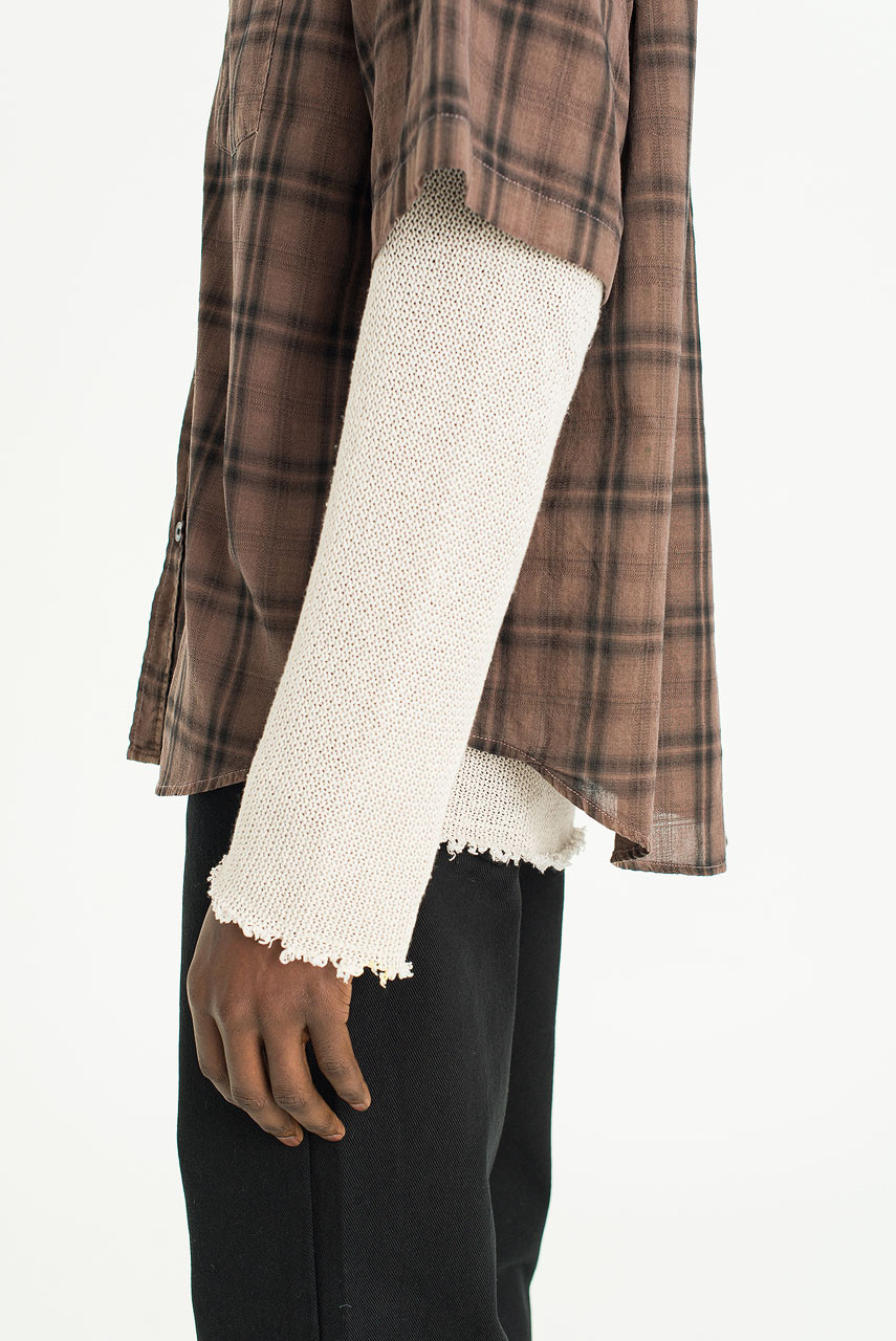 Menswear | Pigment-Dyed Check Shirt, Brown