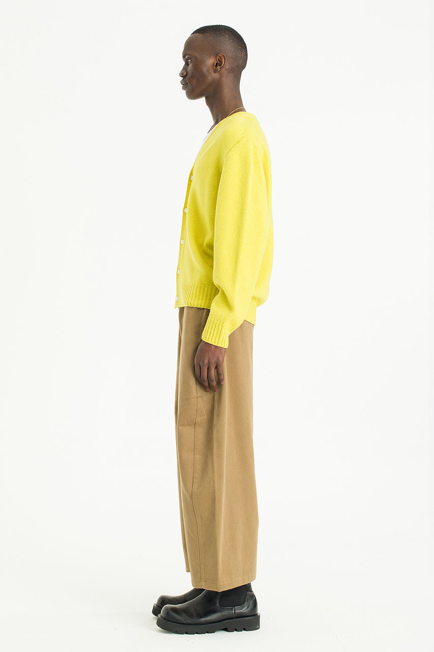 Menswear | Fine Wool Cardigan, Lime
