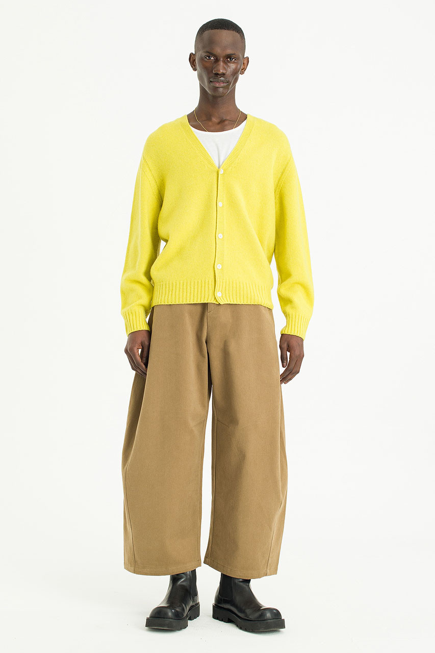 Menswear | Fine Wool Cardigan, Lime