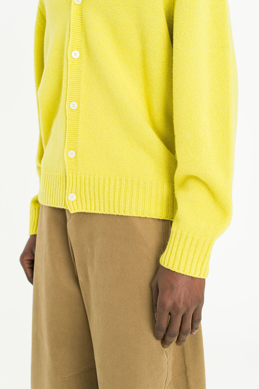 Menswear | Fine Wool Cardigan, Lime