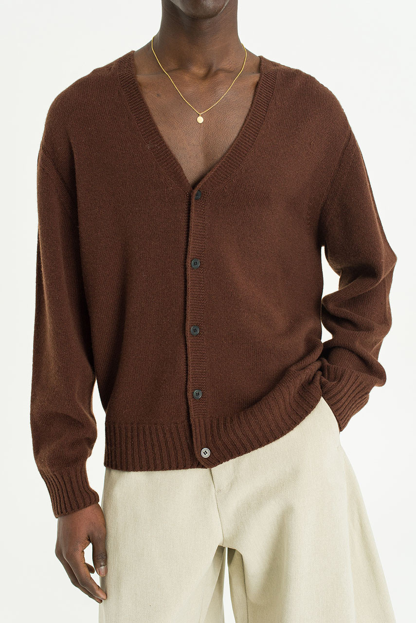 Menswear | Fine Wool Cardigan, Brown