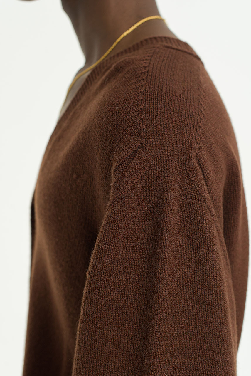 Menswear | Fine Wool Cardigan, Brown