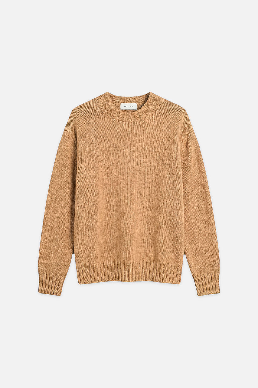 Aire Wool Crew Neck Jumper, Beige