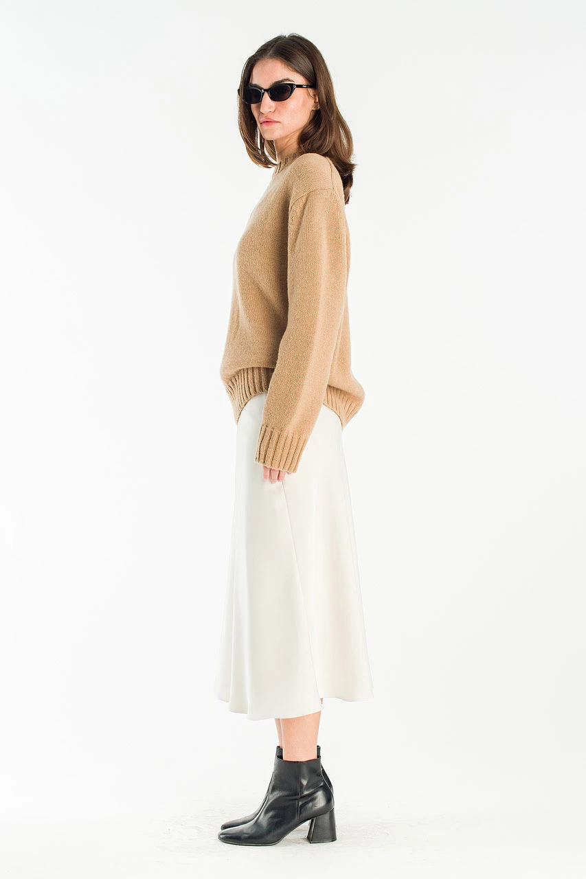 Aire Wool Crew Neck Jumper, Beige