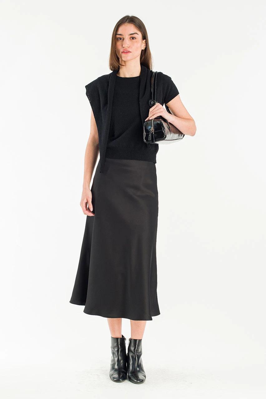 Mas Mid Length Skirt, Black