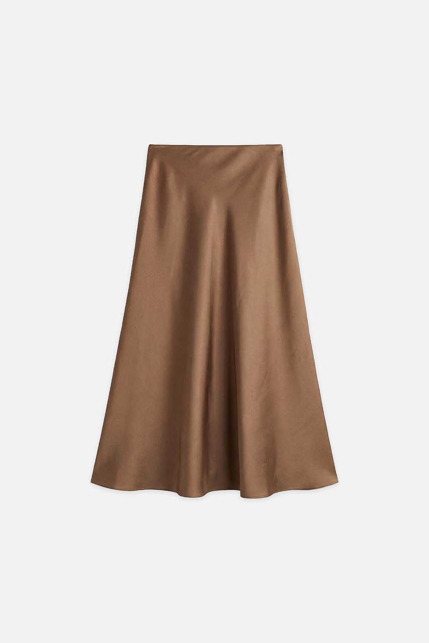Mas Mid Length Skirt, Brown