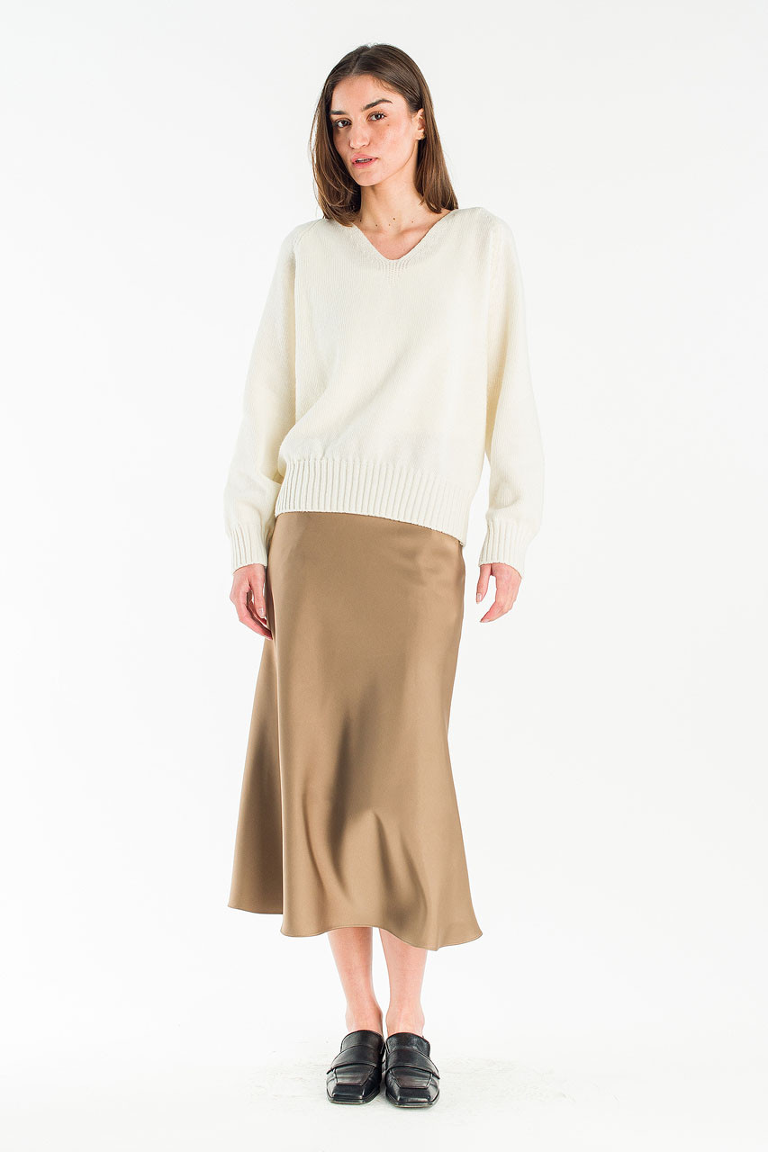 Lily V Neck Jumper, Ivory