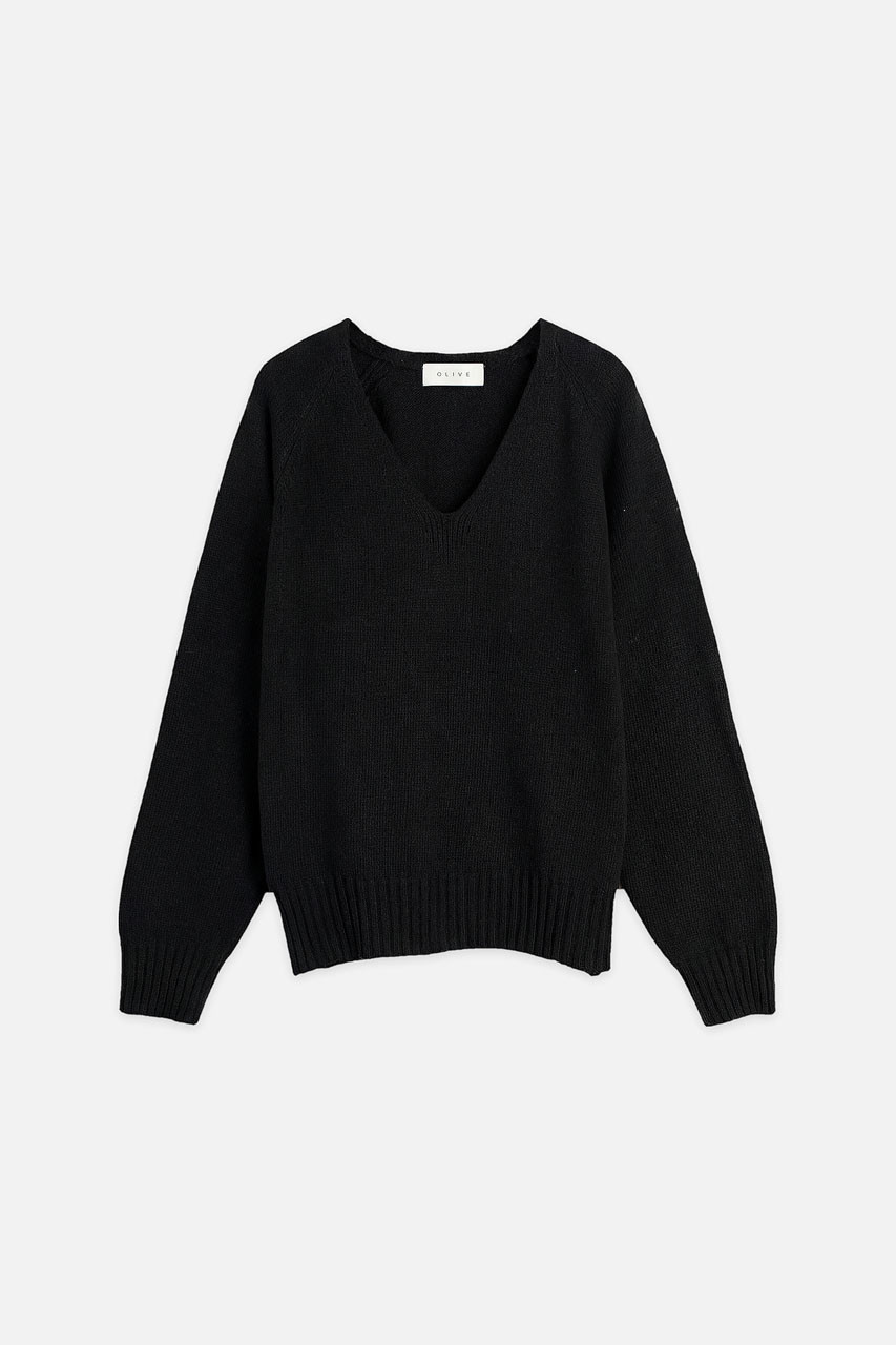 Lily V Neck Jumper, Black