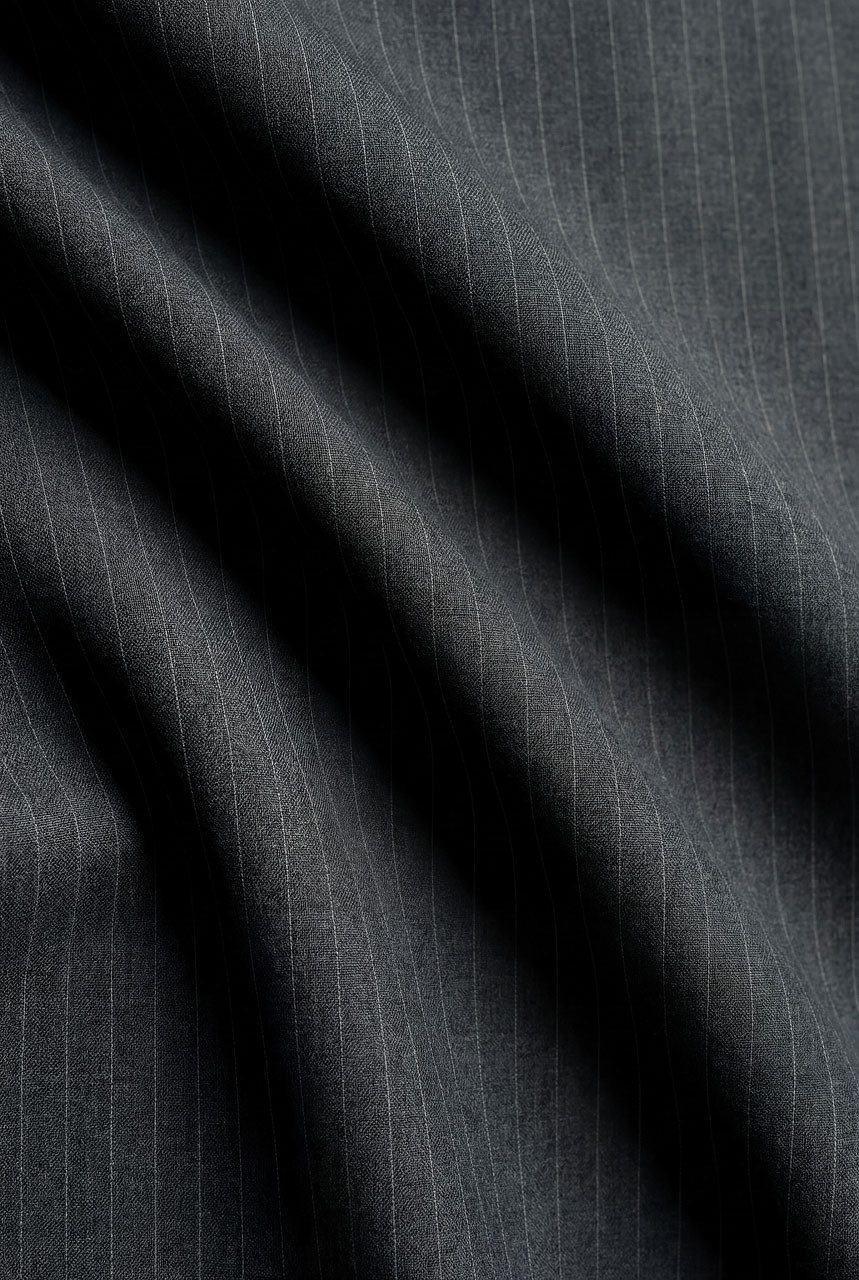 Roma Stripe Long Skirt, Charcoal