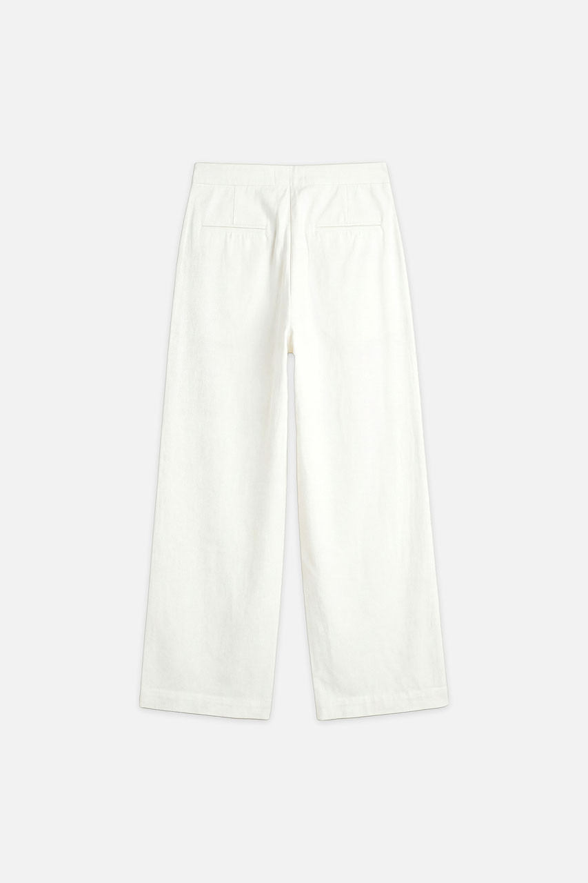 Cosy Pin Tuck Pants, White
