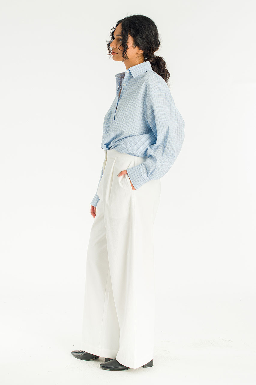 Cosy Pin Tuck Pants, White