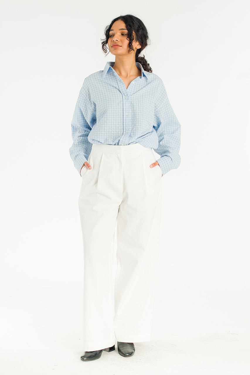 Cosy Pin Tuck Pants, White