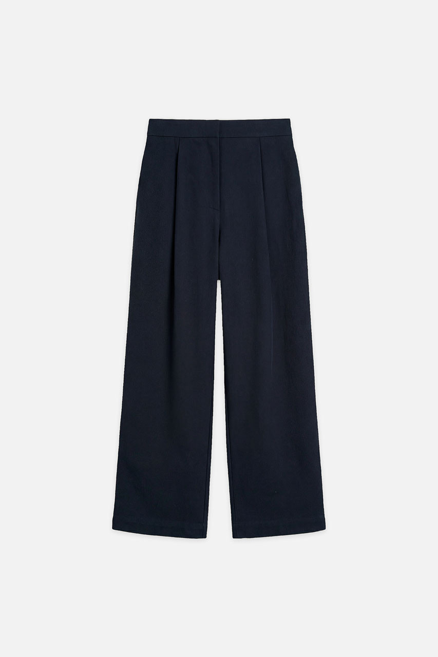 Cosy Pin Tuck Pants, Navy