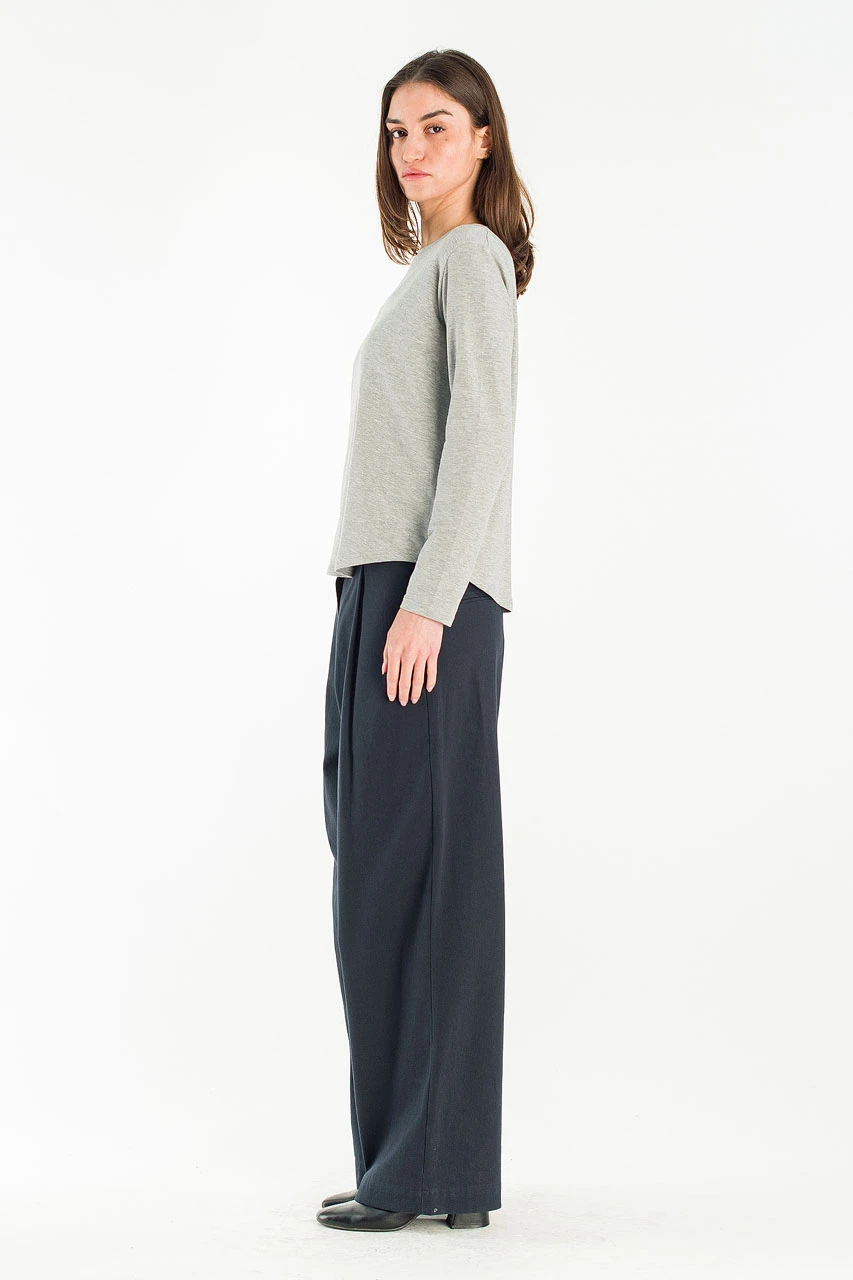 Cosy Pin Tuck Pants, Navy