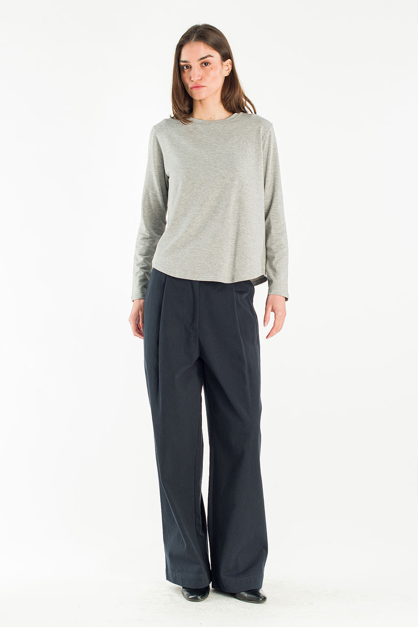 Cosy Pin Tuck Pants, Navy
