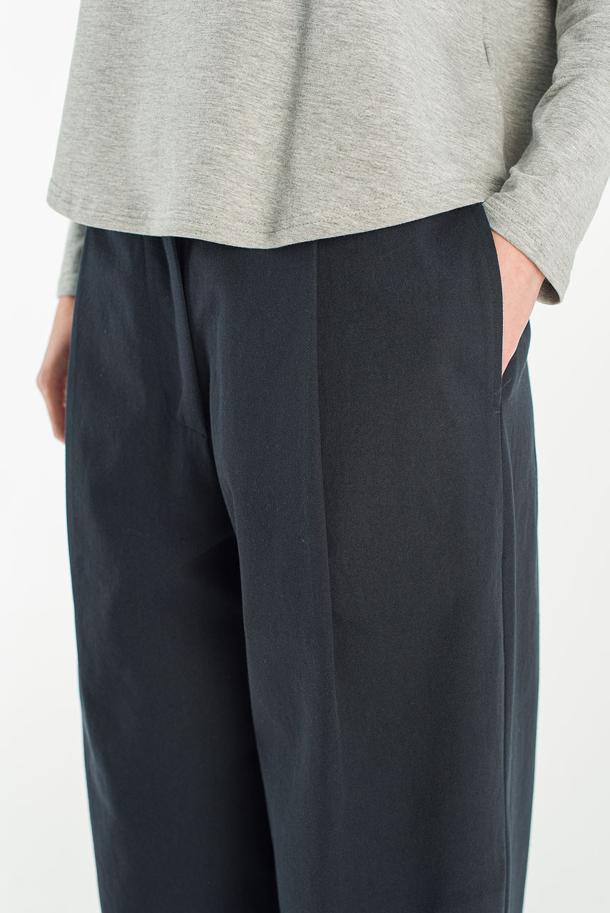 Cosy Pin Tuck Pants, Navy