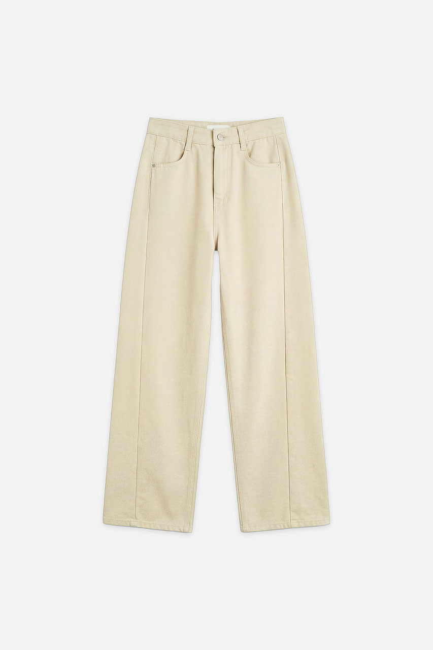 Natural Denim Pants, Beige
