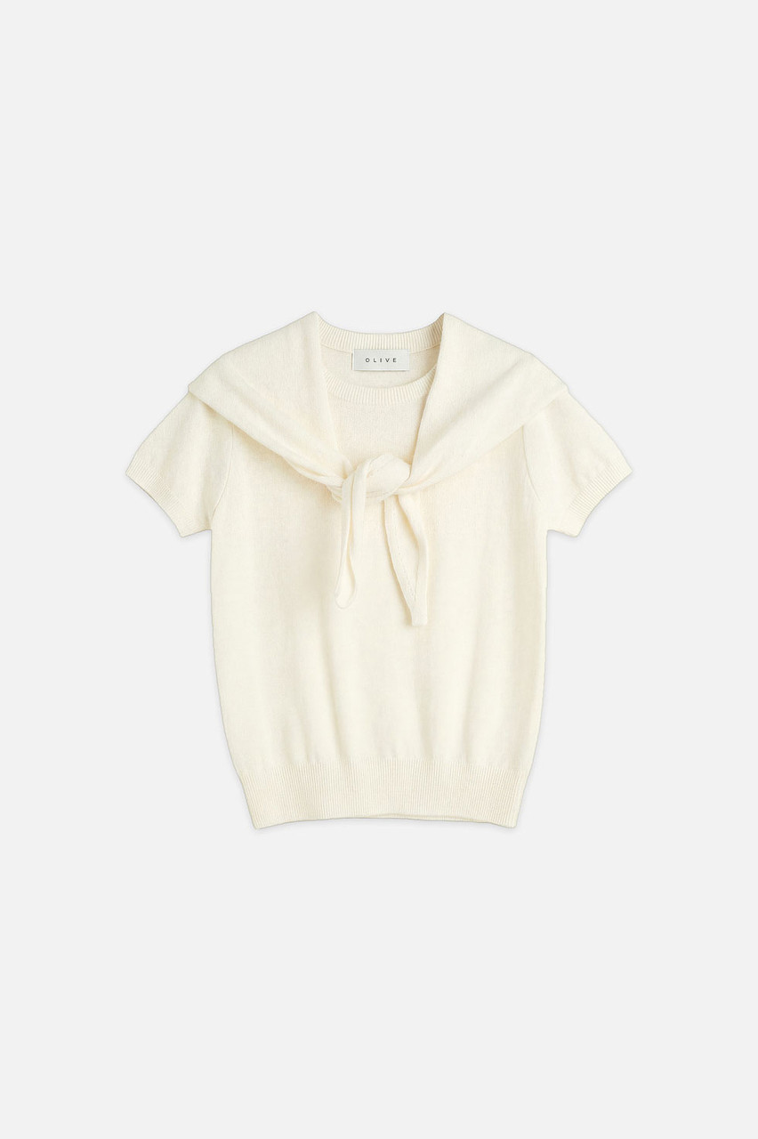 Lenn Scoop Neck Jumper & Scarf, Ivory