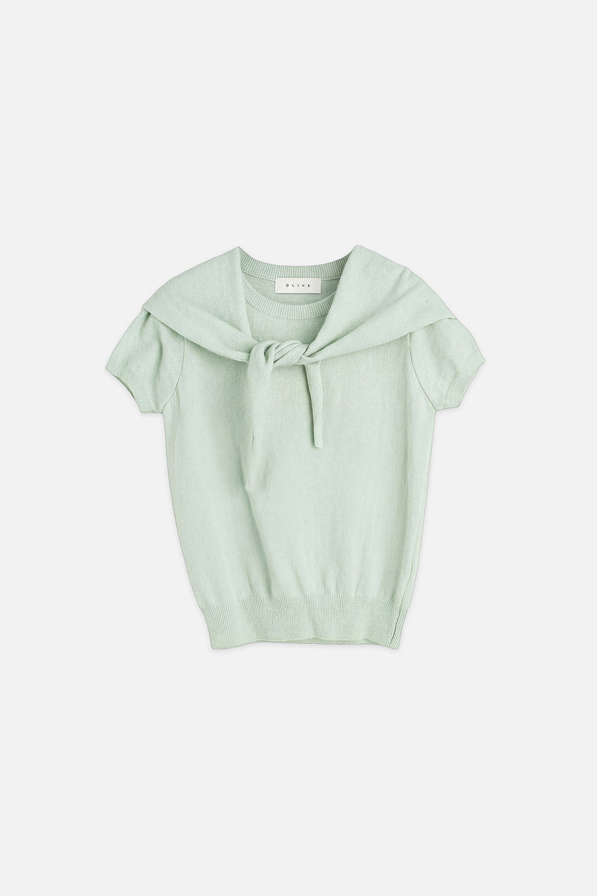 Lenn Scoop Neck Jumper & Scarf, Mint