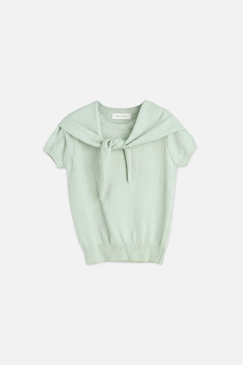 Lenn Scoop Neck Jumper & Scarf, Mint