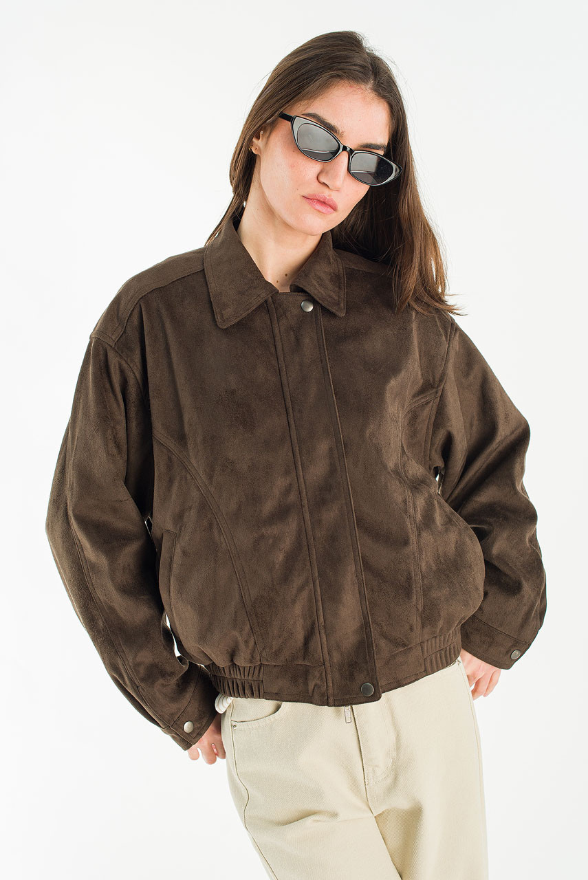 Bea Suede Blouson, Khaki