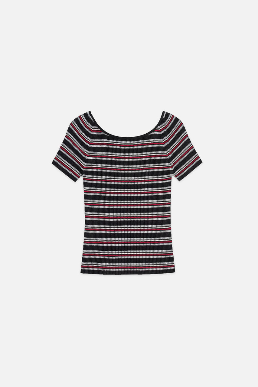 Willow Off Shoulder Tee, Black