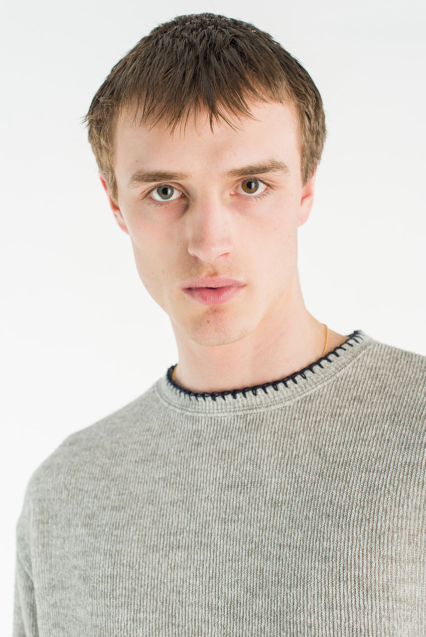 Menswear | Stitch Knitted Crop Tee, Melange Grey