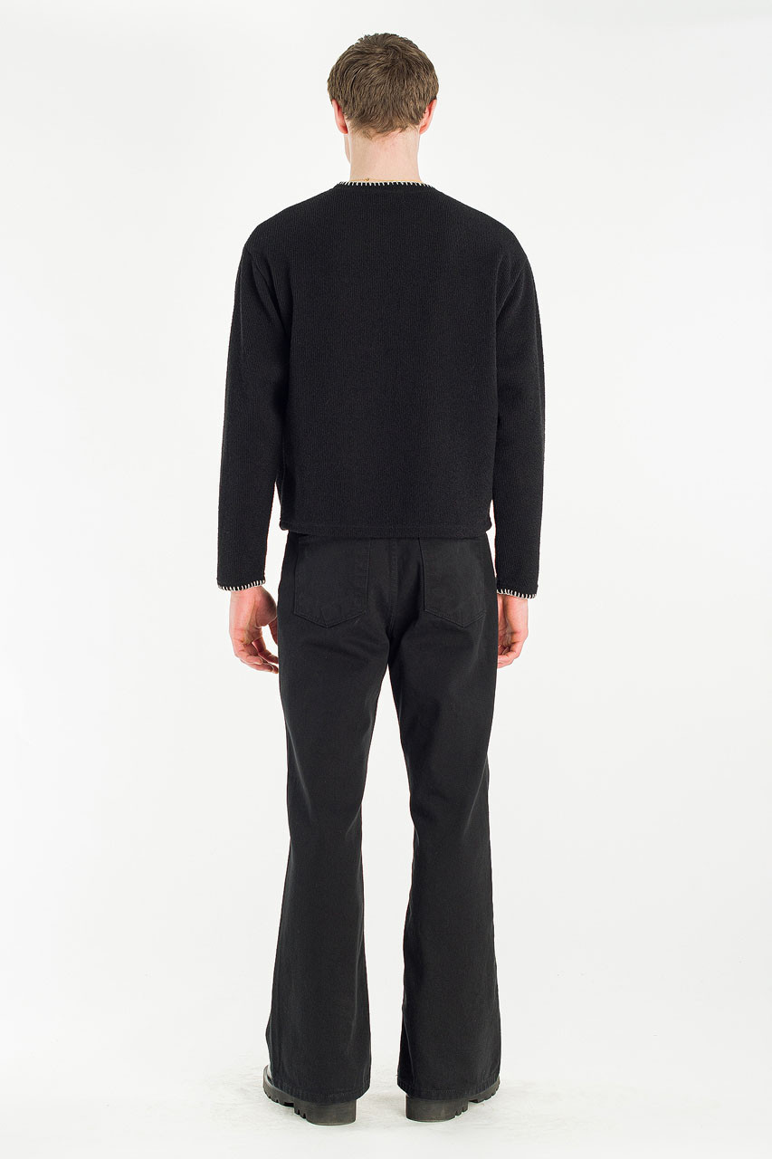 Menswear | Stitch Knitted Crop Tee, Black