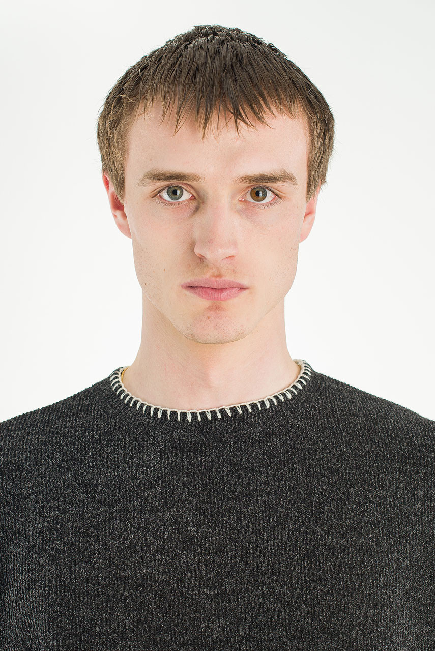 Menswear | Stitch Knitted Crop Tee, Charcoal