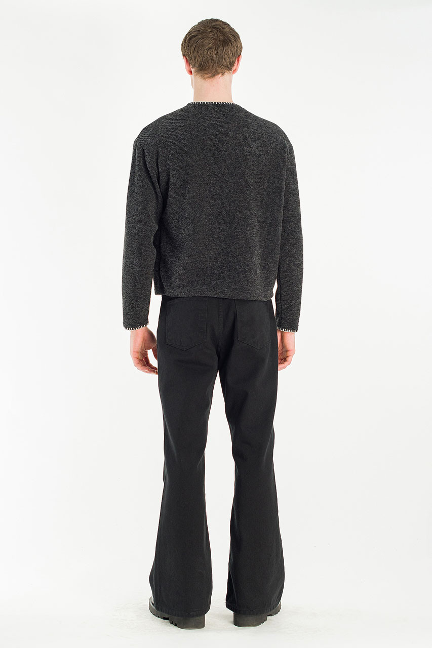 Menswear | Stitch Knitted Crop Tee, Charcoal